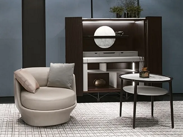 Tavolino da caffè rotondo in legno GIORGETTI collezione Romeo 53405, 53415 fabbrica GIORGETTI dall'Italia. Foto №3