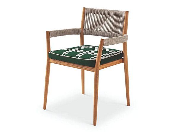 Sedia da giardino in teak con braccioli CASSINA Dine Out fabbrica CASSINA dall'Italia. Foto №2