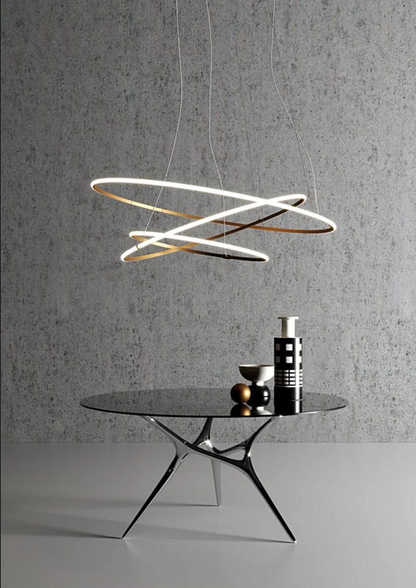 Lampadario LED in metallo Fabbian Olympic F45 3x fabbrica Fabbian dall'Italia. Foto №3