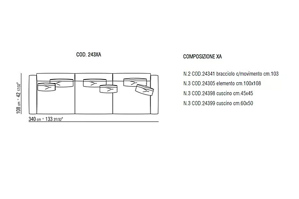 Divano angolare in tessuto 3 posti Newbridge FLEXFORM fabbrica FLEXFORM dall'Italia. Foto №5