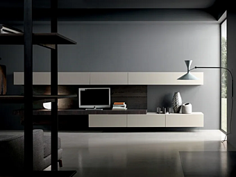 Sistema TV a parete in legno con contenitore FACE MODULNOVA