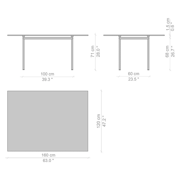 Tavolo rettangolare in legno LC12 CASSINA fabbrica CASSINA dall'Italia. Foto №2