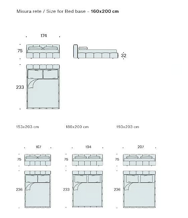 Letto matrimoniale con contenitore in tessuto Saba Pixel Box fabbrica SABA dall'Italia. Foto №5