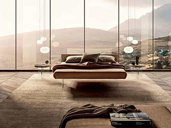 Letto matrimoniale con testiera imbottita LAGO AIR