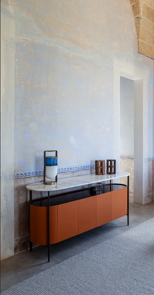 Sideboard in pelle con piano in marmo MI POLTRONA FRAU fabbrica POLTRONA FRAU dall'Italia. Foto №9