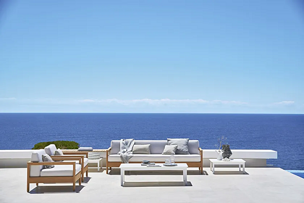 Divano a due posti in teak per giardino VARASCHIN collezione Bali 2382, 2382A fabbrica VARASCHIN dall'Italia. Foto №4