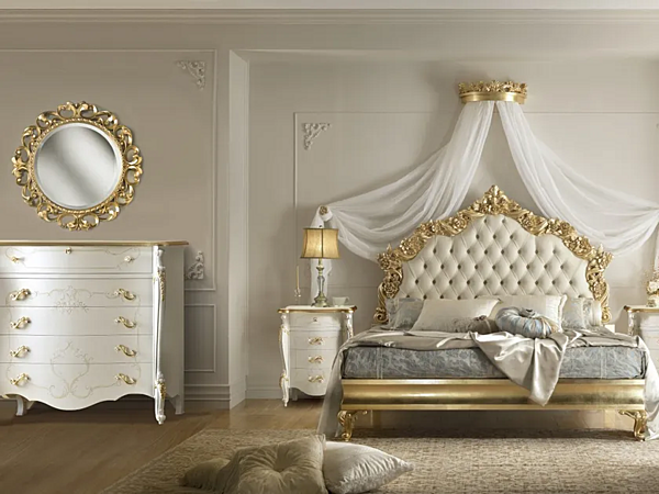 Letto matrimoniale in legno con testata imbottita CASA +39 VERDI 781, 783 fabbrica CASA +39 dall'Italia. Foto №3