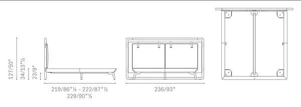 Letto matrimoniale in pelle con testata imbottita in tessuto POLTRONA FRAU Volare Due fabbrica POLTRONA FRAU dall'Italia. Foto №8