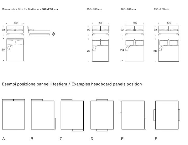 Letto matrimoniale in tessuto con testiera imbottita Saba Avant Apres fabbrica SABA dall'Italia. Foto №7