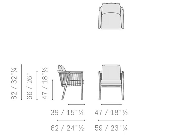 Poltrona con braccioli in tessuto Viola Poltrona Frau fabbrica POLTRONA FRAU dall'Italia. Foto №16