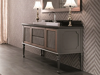 Unità vanità in tessuto e noce con cassetti Gaia Mobili Atelier fabbrica GAIA dall'Italia