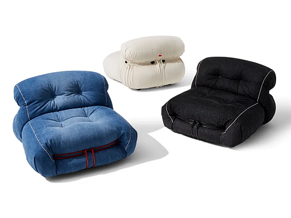 Poltrona in tessuto denim Soriana CASSINA fabbrica CASSINA dall'Italia. Foto №9