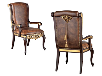 Poltrona in pelle imbottita con braccioli A.R. Arredamenti Grand Royal 409/P fabbrica A.R.ARREDAMENTI SRL dall'Italia