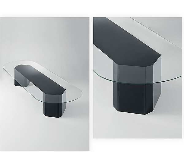 Tavolo ovale in legno e vetro per riunioni Gallotti&Radice Akim System fabbrica Gallotti & Radice dall'Italia. Foto №2