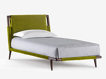 Letto singolo con testata imbottita Gaudi Flou