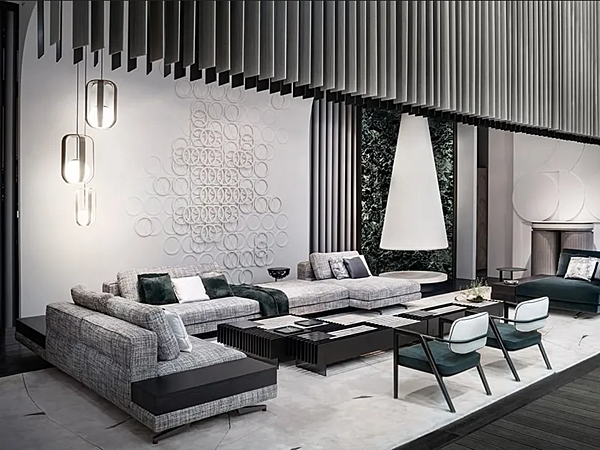 Divano a due posti in tessuto o pelle Soho GIORGETTI fabbrica GIORGETTI dall'Italia. Foto №4