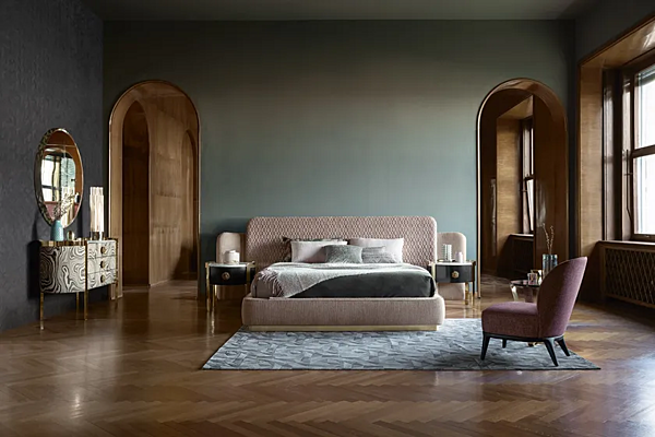Letto matrimoniale con testata imbottita e struttura OPERA CONTEMPORARY SHEILA 44710 fabbrica OPERA CONTEMPORARY dall'Italia. Foto №2