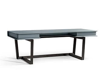 Scrivania rettangolare con top in pelle e cassetti Peek a Book grande POLTRONA FRAU