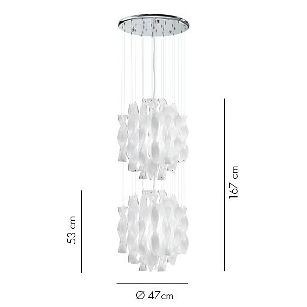 Lampadario in vetro di Murano Aura AXOLIGHT SP AU 45/2, SP AU 60/2 fabbrica Axolight dall'Italia. Foto №6