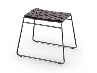 Pouf con base a slitta in pelle conciata FLEXFORM MATE