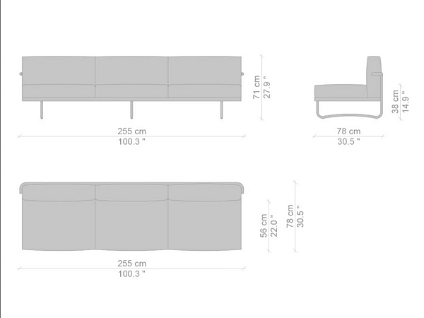 Divano a due posti con schienale imbottito CASSINA 5 Canapé Appartement Le Corbusier 005 fabbrica CASSINA dall'Italia. Foto №8