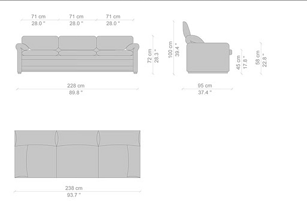 Divano a tre posti con schienale imbottito CASSINA Maralunga 675 fabbrica CASSINA dall'Italia. Foto №17