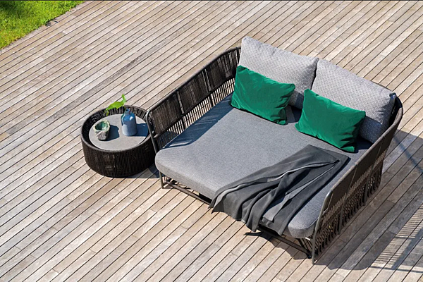 Letto da giardino in alluminio verniciato a polvere con schienale morbido VARASCHIN Tibidabo Compact 1440, 1440A fabbrica VARASCHIN dall'Italia. Foto №4