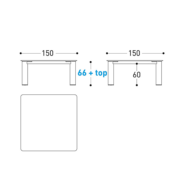 Tavolo quadrato da giardino in alluminio e legno Plinto basso VARASCHIN 24680L, 24682 fabbrica VARASCHIN dall'Italia. Foto №6