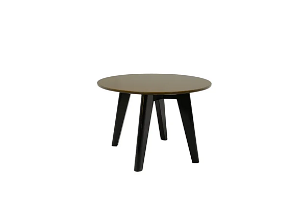 Tavolino da caffè rotondo in legno con piano in pietra lavica Edgar CHELINI fabbrica CHELINI dall'Italia. Foto №3