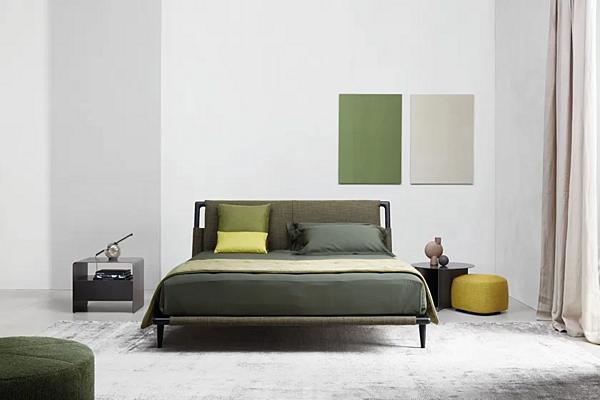 Letto matrimoniale con testata imbottita Flou Gaudi fabbrica Flou dall'Italia. Foto №4