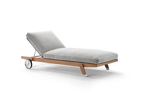 Lettino prendisole in iroko con ruote FLEXFORM Hora Sexta fabbrica FLEXFORM dall'Italia. Foto №3