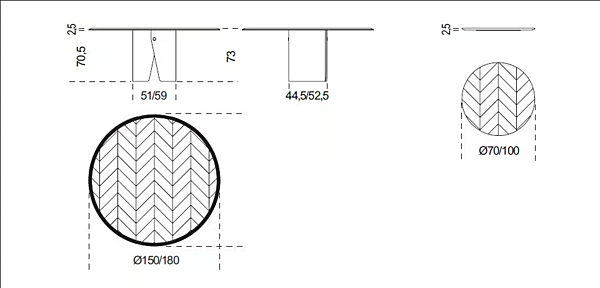 Tavolo rotondo in legno Manto Gallotti&Radice fabbrica Gallotti & Radice dall'Italia. Foto №14