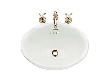 Lavabo in ceramica ovale ad incasso Victorian Gentry Home