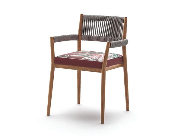 Sedia da giardino in teak con braccioli CASSINA Dine Out fabbrica CASSINA dall'Italia. Foto №1