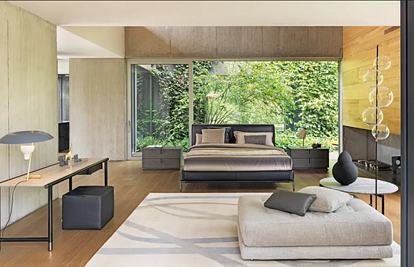 Letto matrimoniale in tessuto con copertura removibile Flou Icon fabbrica Flou dall'Italia. Foto №12
