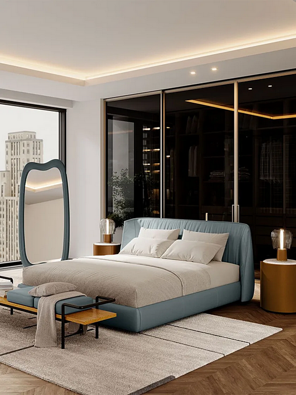 Letto matrimoniale in pelle imbottita Archibald POLTRONA FRAU fabbrica POLTRONA FRAU dall'Italia. Foto №3