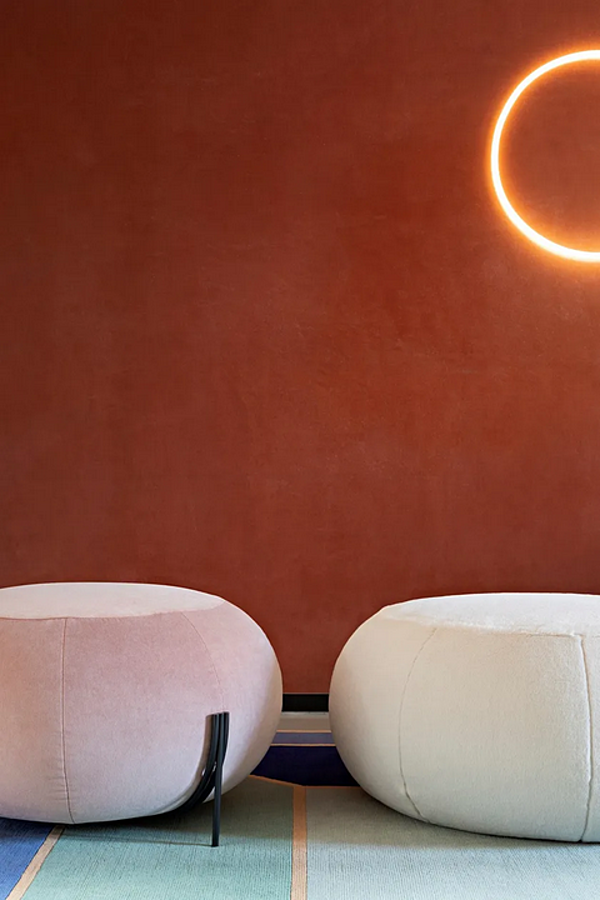 Pouf tondo in tessuto con rivestimento removibile Geo Saba fabbrica SABA dall'Italia. Foto №5