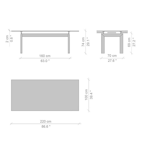 Tavolo regolabile in altezza con struttura in tubolare D Avion CASSINA 006 fabbrica CASSINA dall'Italia. Foto №12