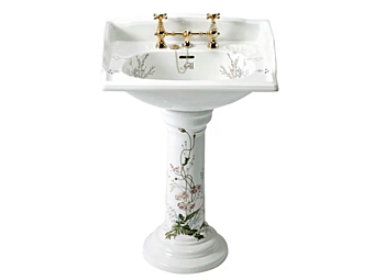Lavabo in porcellana su piedistallo Gentry Home Victorian Garden