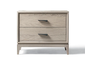 Tavolino da notte rettangolare in noce con cassetti DALE Velo M 633 fabbrica DALE dall'Italia