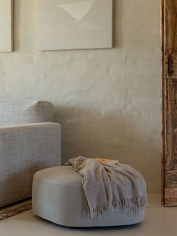 Pouf con rivestimento sfoderabile in tessuto Pierre Flou fabbrica Flou dall'Italia. Foto №7