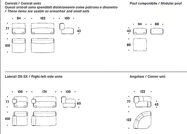 Divano angolare in tessuto Simposio Saba fabbrica SABA dall'Italia. Foto №15