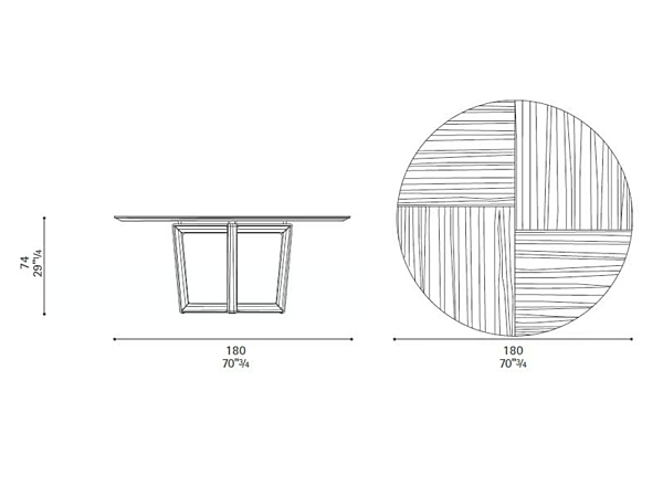 Tavolo rotondo in legno massello Bolero POLTRONA FRAU fabbrica POLTRONA FRAU dall'Italia. Foto №3