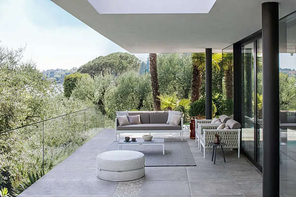 Pouf da giardino rotondo in tessuto con copertura removibile Atmosphera Ponente CXPN.PF fabbrica ATMOSPHERA dall'Italia. Foto №2