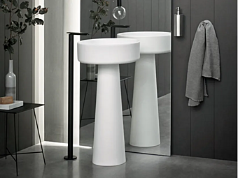 Lavabo rotondo freestanding in Cristalplant AGAPE BJHON 1 fabbrica Agape dall'Italia