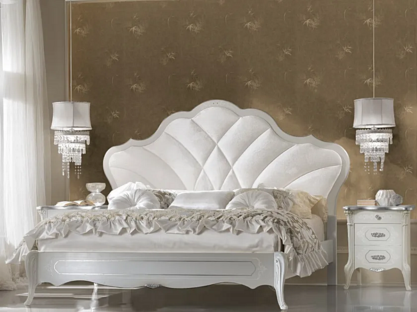 Letto matrimoniale in legno con testata imbottita CASA +39 GIULIETTA 3302, 3304 fabbrica CASA +39 dall'Italia. Foto №1
