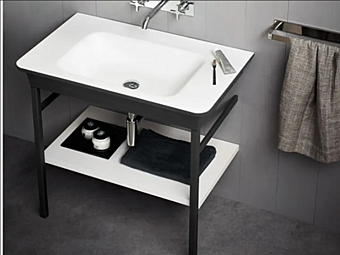 Lavabo console rettangolare in Cristalplant Novecento XL AGAPE fabbrica Agape dall'Italia