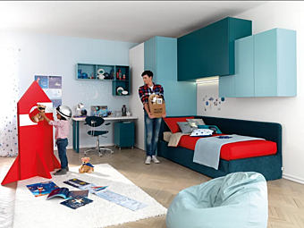 Комплект спальни из березы с мостом и шкафом MORETTI COMPACT KC401 fabbrica MORETTI  COMPACT dall'Italia