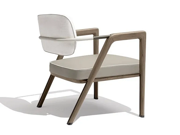 Poltrona con braccioli in pelle e tessuto GIORGETTI ELSA fabbrica GIORGETTI dall'Italia. Foto №2