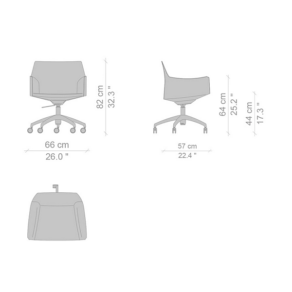 Sedia direzionale in pelle con braccioli CASSINA CAB OFFICE fabbrica CASSINA dall'Italia. Foto №8